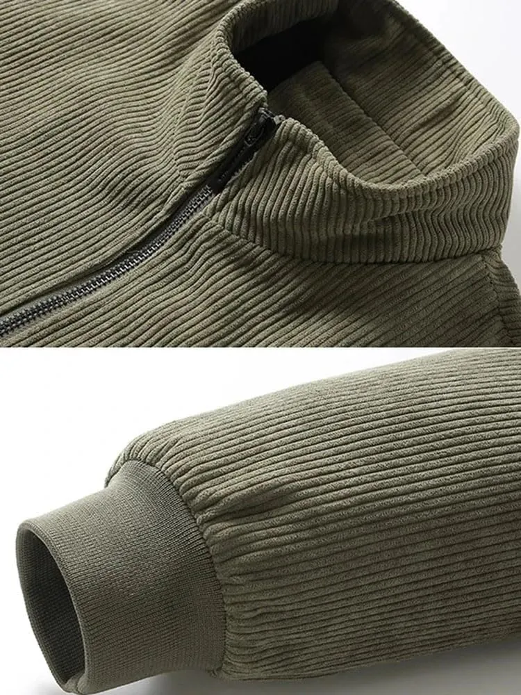 Hgvcfcv Men's Cotton-Padded Jacket Corduroy Cotton-Padded Jacket Thick Coat
