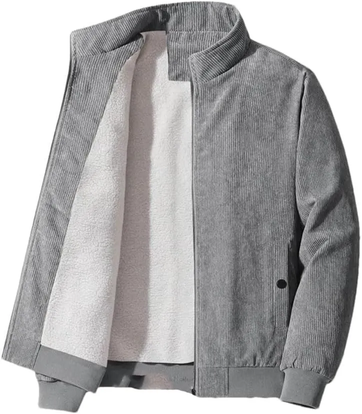 Hgvcfcv Men's Cotton-Padded Jacket Corduroy Cotton-Padded Jacket Thick Coat