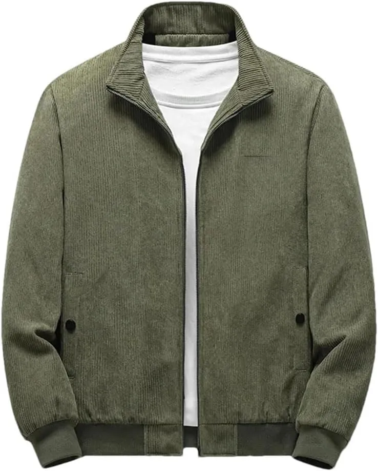 Hgvcfcv Men's Cotton-Padded Jacket Corduroy Cotton-Padded Jacket Thick Coat