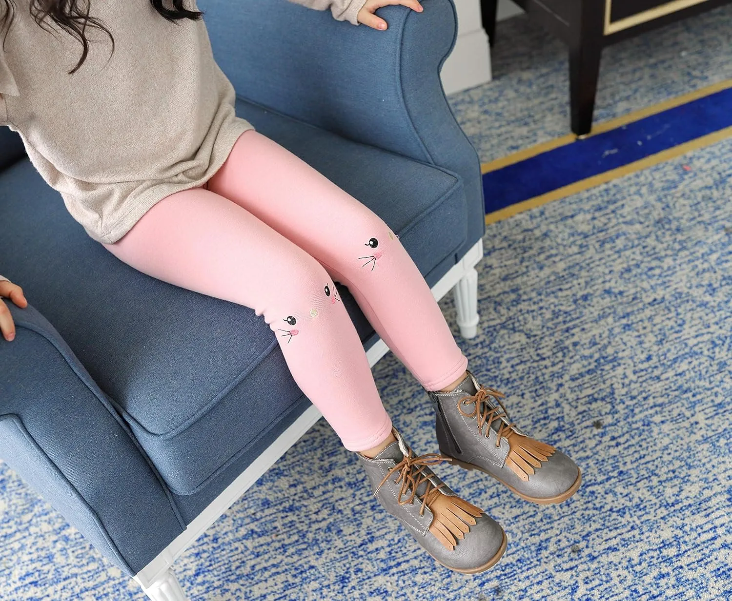 IRELIA Winter Girls Cotton Fleece Lined Leggings Pants