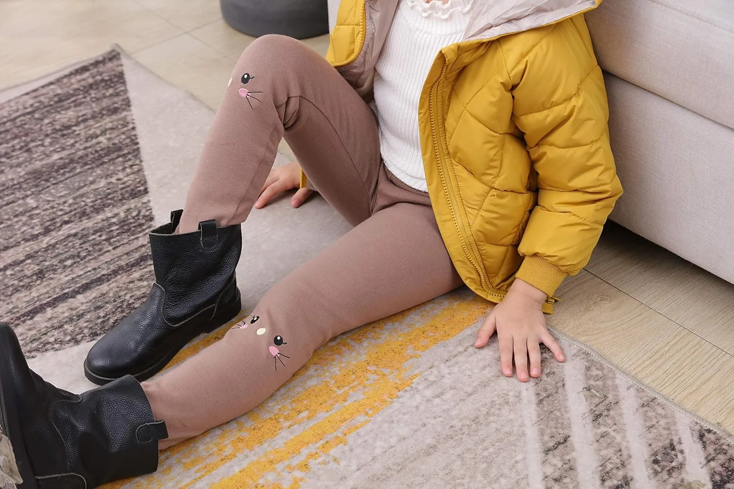 IRELIA Winter Girls Cotton Fleece Lined Leggings Pants