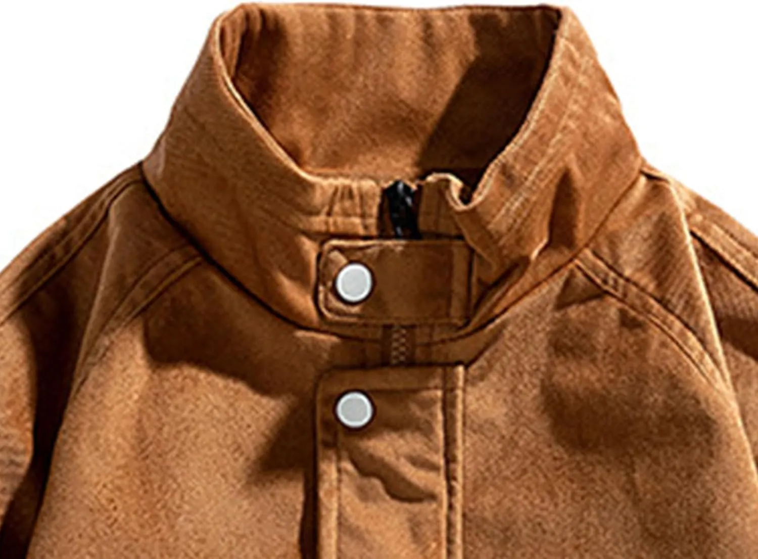 JEsilunmaMY Men's Stand Collar Padded Baseball Jacket Lightweight Cotton Cargo Coat with Zip Pocket Winter Warm Padded Coats
