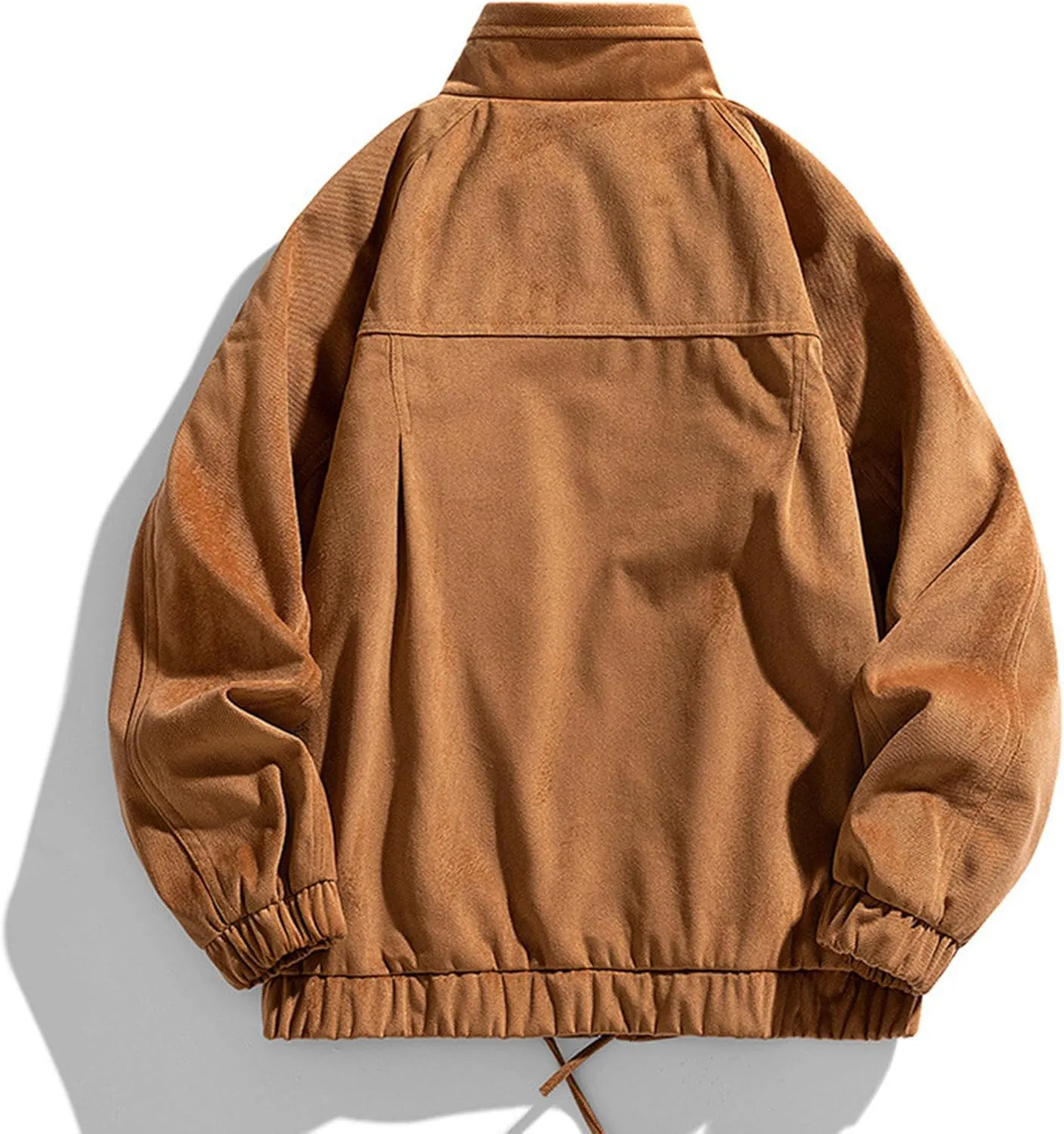 JEsilunmaMY Men's Stand Collar Padded Baseball Jacket Lightweight Cotton Cargo Coat with Zip Pocket Winter Warm Padded Coats