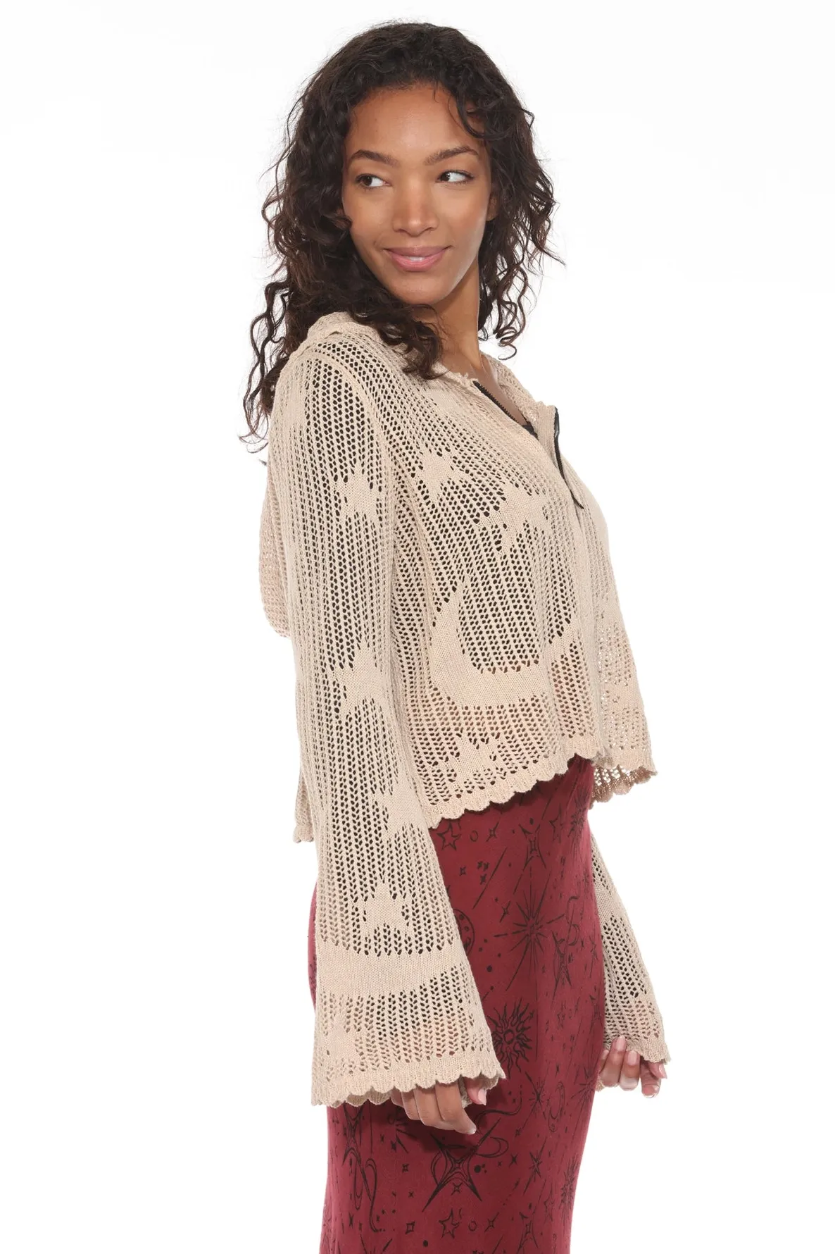 Jr Hoody - Crochet Celestial - Sand