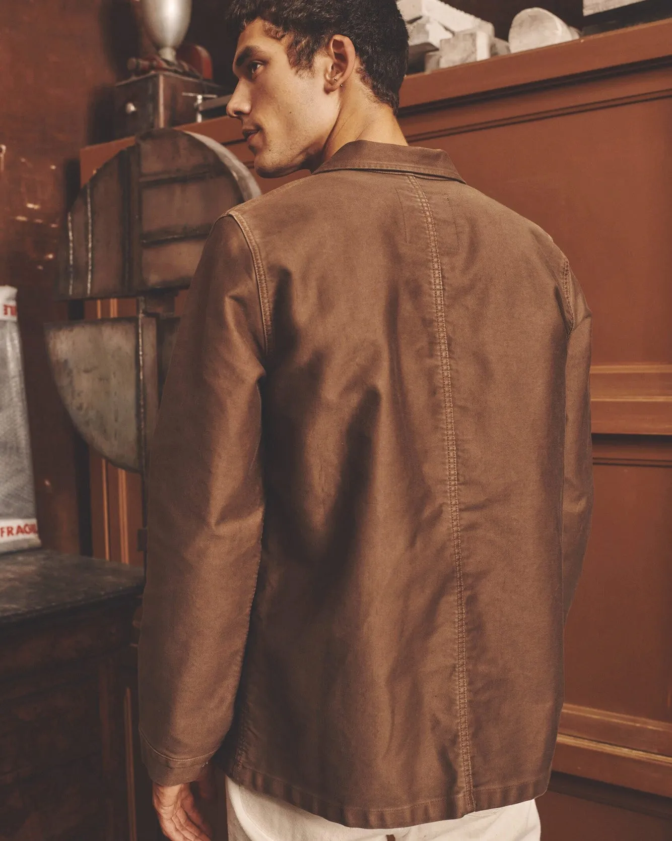 Le Mont St Michel Moleskin Authentic Work Jacket - Brown