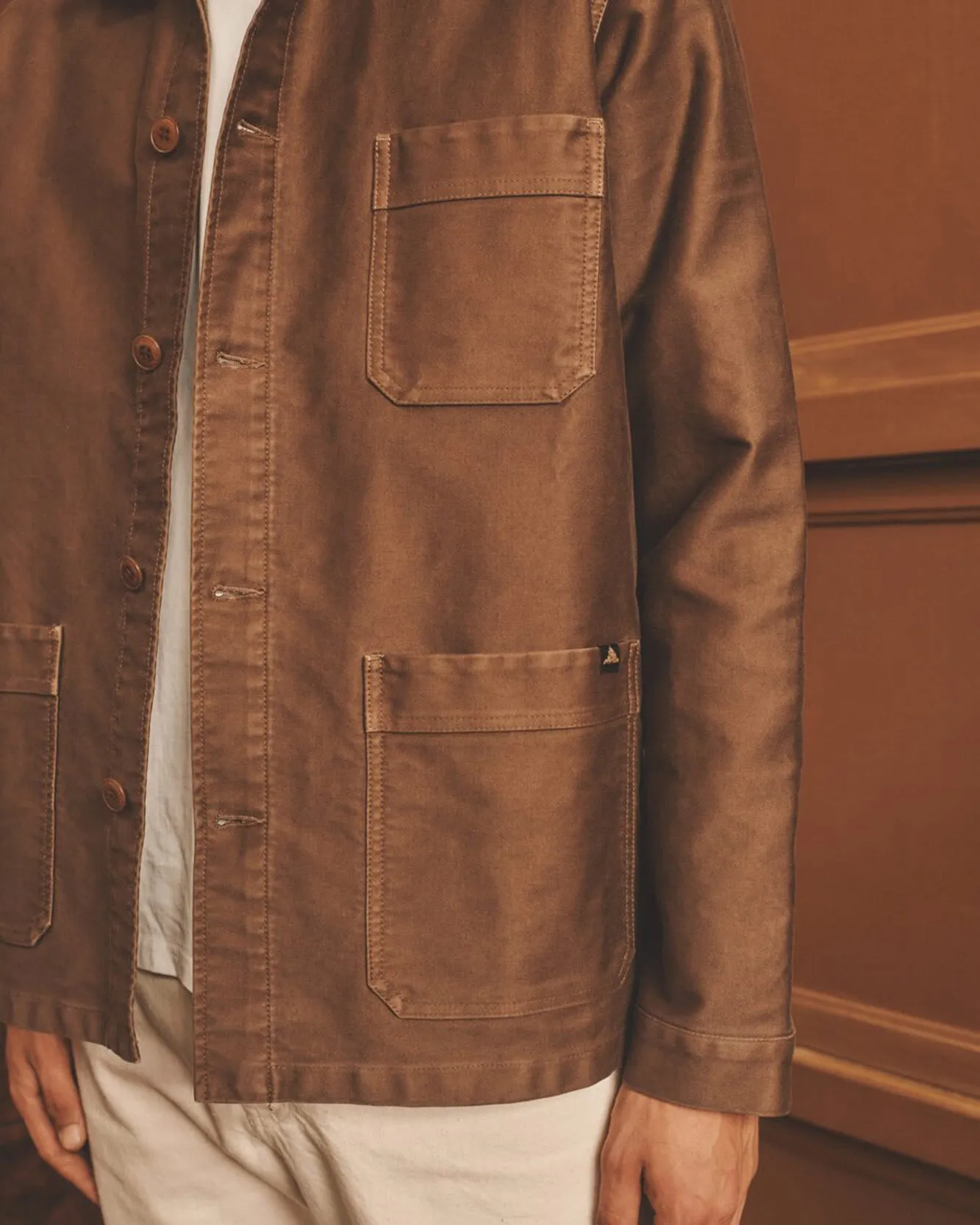 Le Mont St Michel Moleskin Authentic Work Jacket - Brown