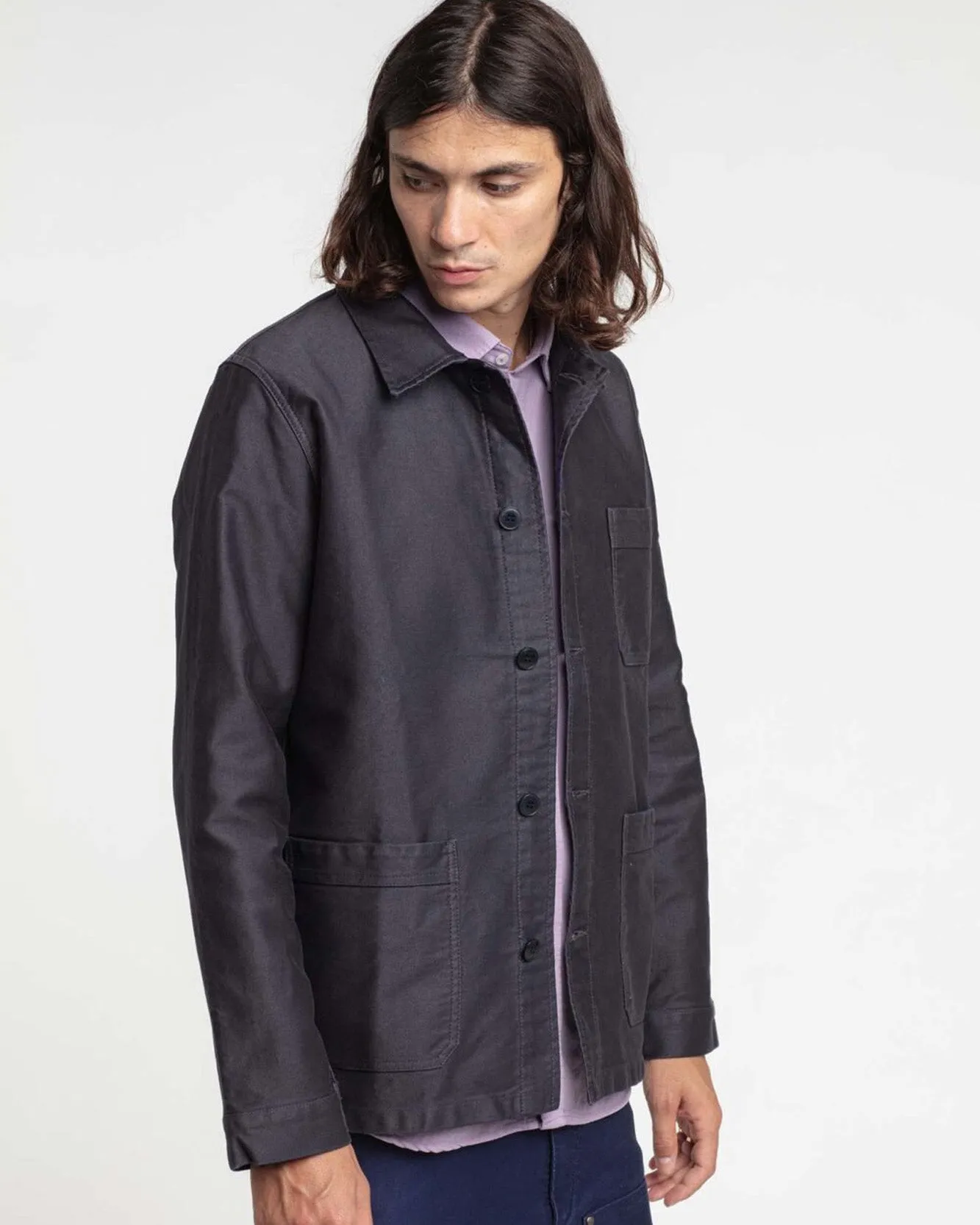 Le Mont St Michel Moleskin Authentic Work Jacket - Graphite