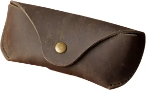 Leather Eyeglasses Case,Flexible Sunglasses Pouch Slim Case for Women Men Horizontal Eyeglass Case