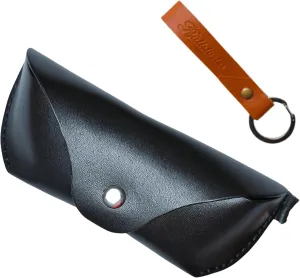 Leather Eyeglasses Case,Flexible Sunglasses Pouch Slim Case for Women Men Horizontal Eyeglass Case