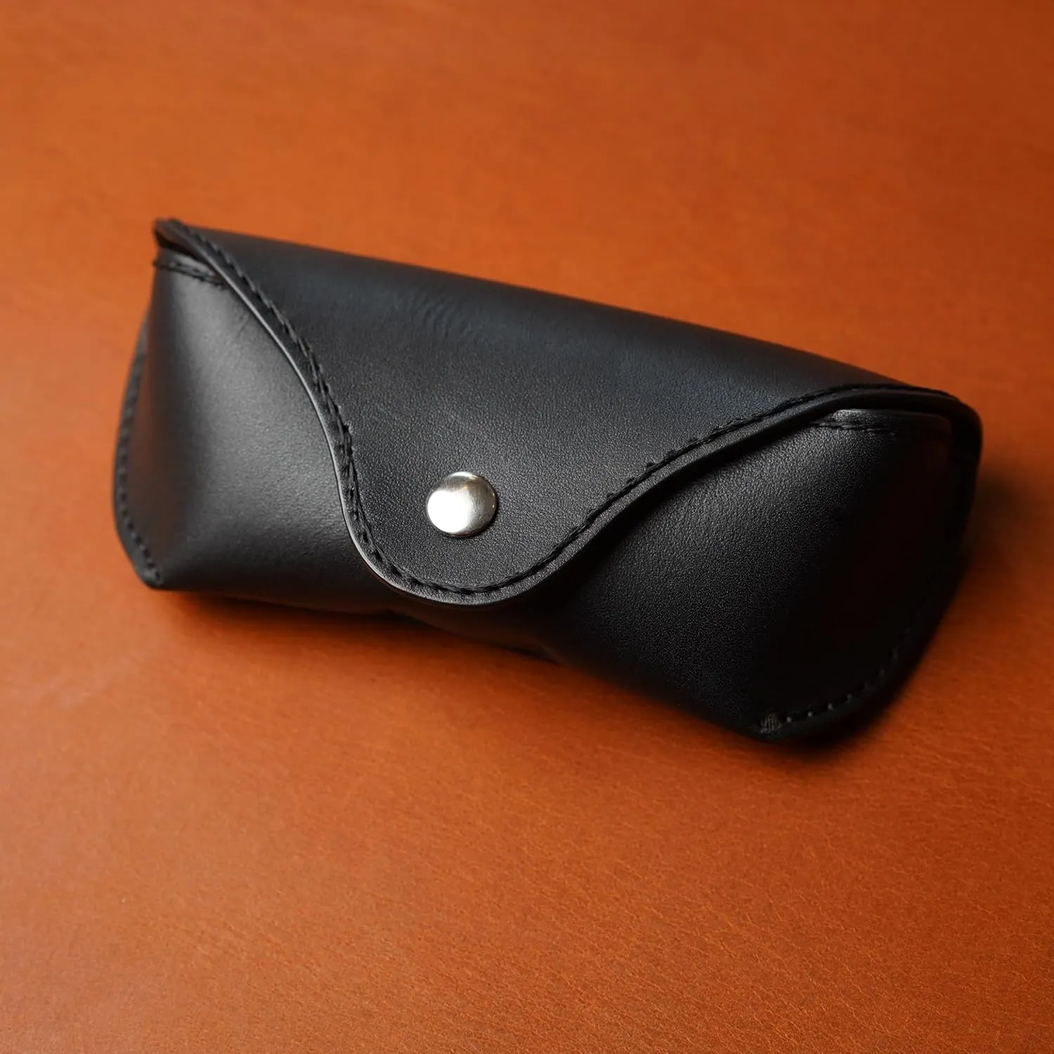 Leather Eyeglasses Case,Flexible Sunglasses Pouch Slim Case for Women Men Horizontal Eyeglass Case
