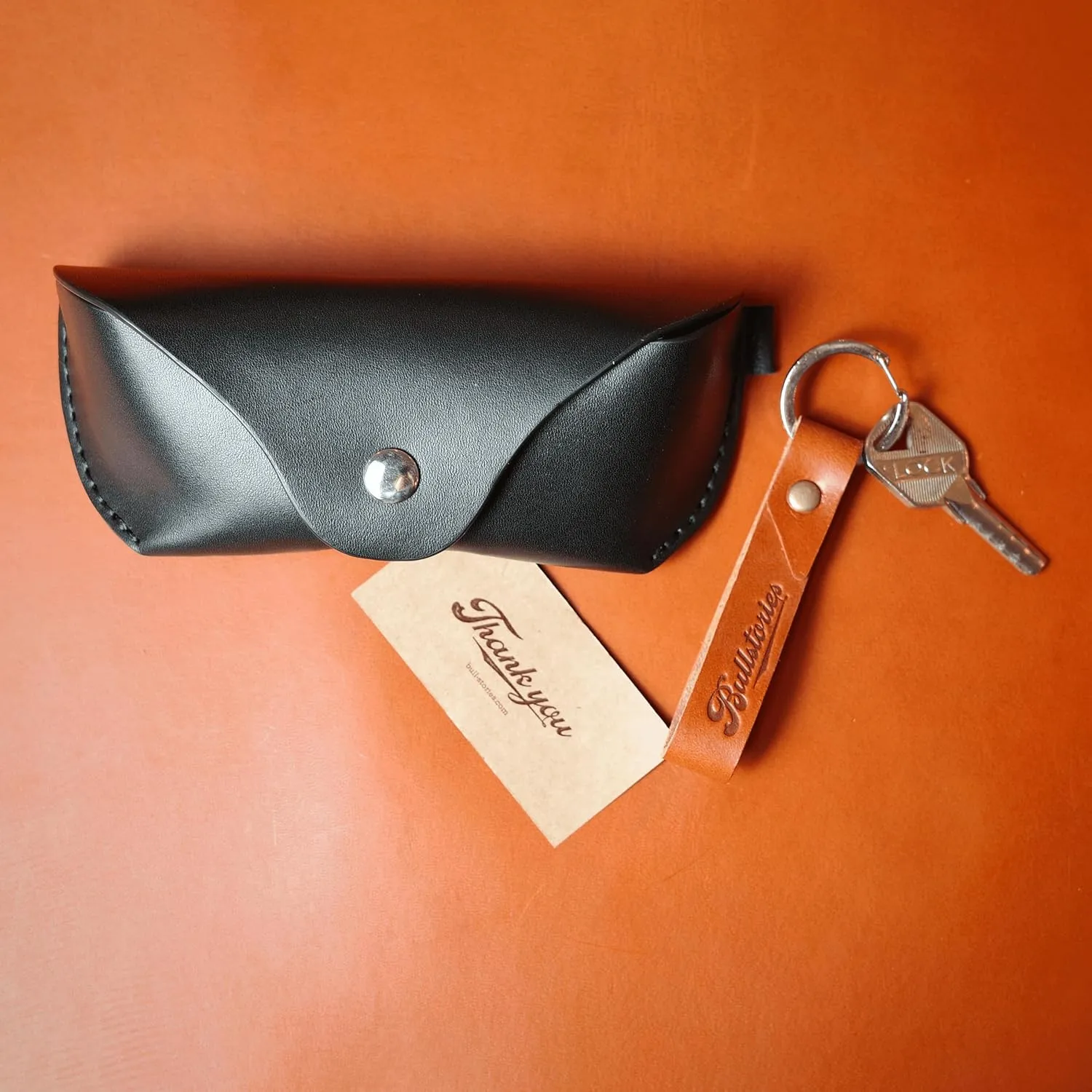 Leather Eyeglasses Case,Flexible Sunglasses Pouch Slim Case for Women Men Horizontal Eyeglass Case