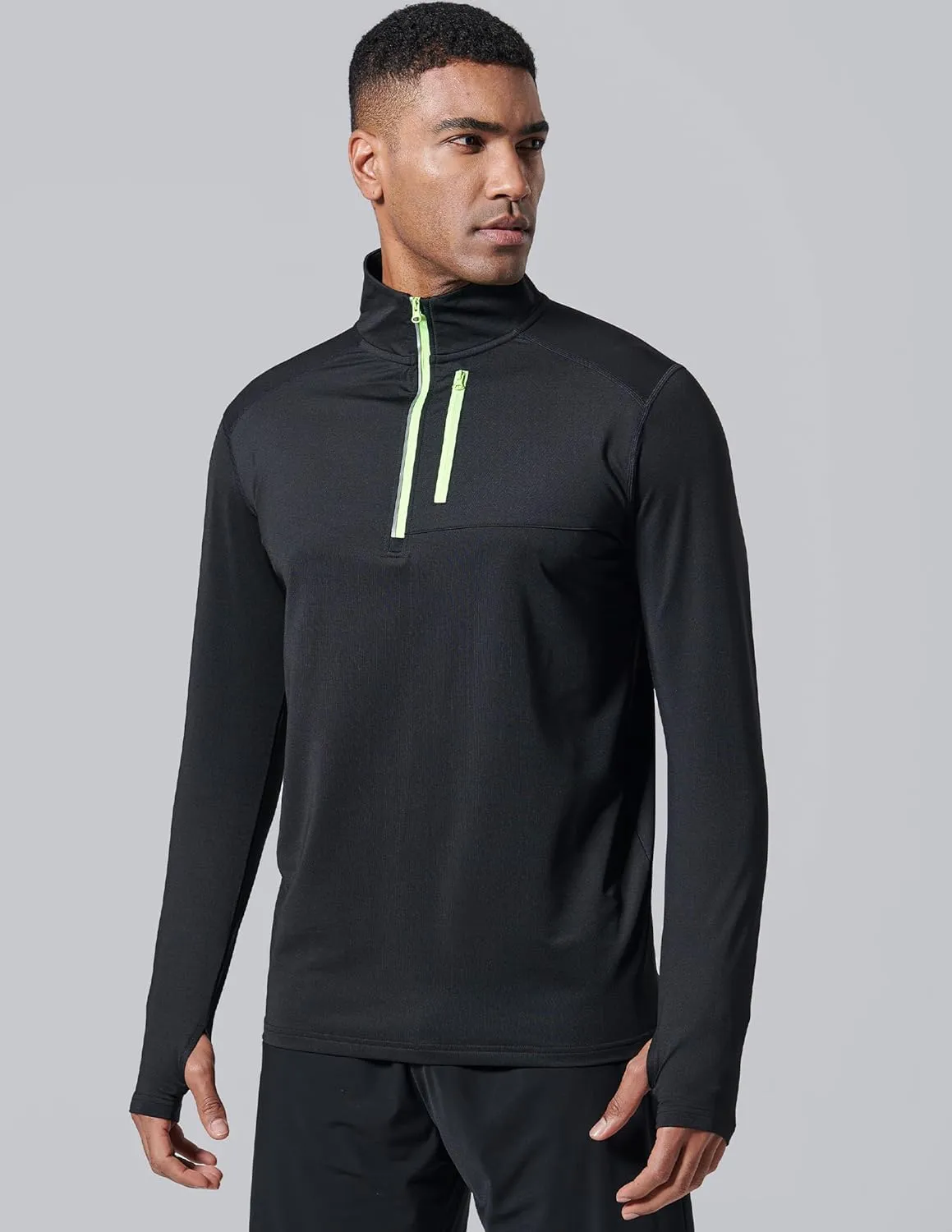Liberty Imports 3-Pack Mens Quarter-Zip Pullover Lightweight Long Sleeve Athletic Jackets Performance Workout Running Shirts