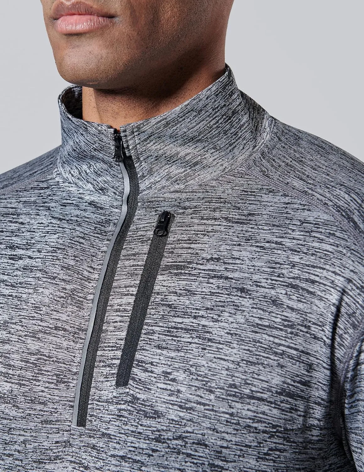 Liberty Imports 3-Pack Mens Quarter-Zip Pullover Lightweight Long Sleeve Athletic Jackets Performance Workout Running Shirts