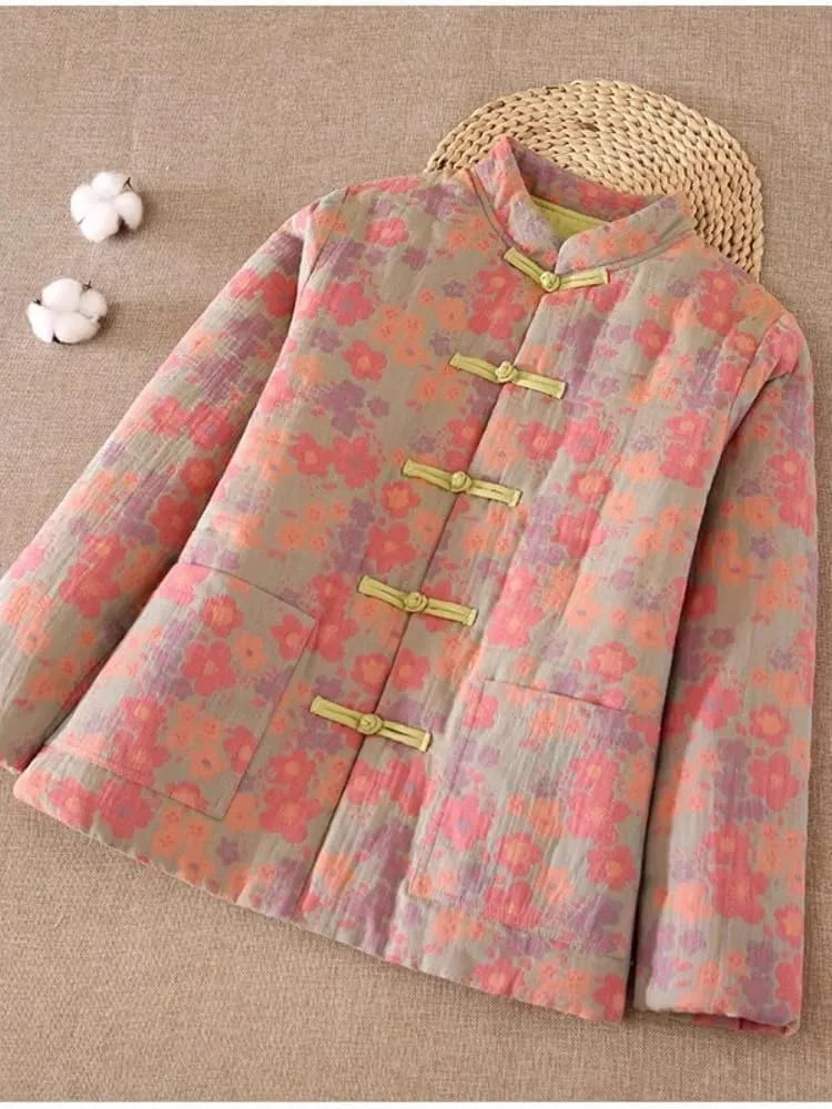 LIXINGHEITANG Chinese-style jacket, quilted cotton-padded coat, jacket for women, winter suit, button cotton top