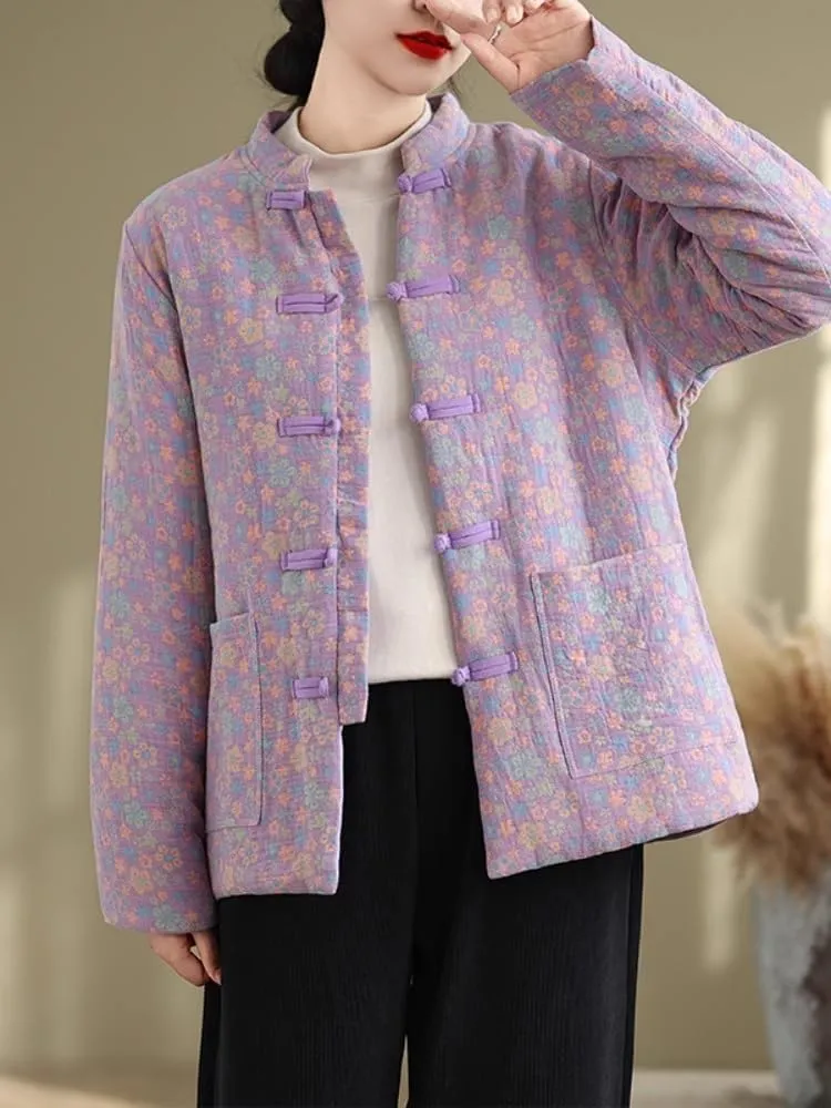LIXINGHEITANG Chinese-style jacket, quilted cotton-padded coat, jacket for women, winter suit, button cotton top