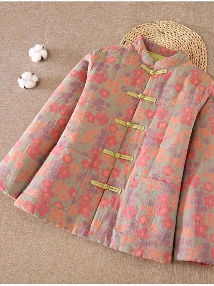 LIXINGHEITANG Chinese-style jacket, quilted cotton-padded coat, jacket for women, winter suit, button cotton top