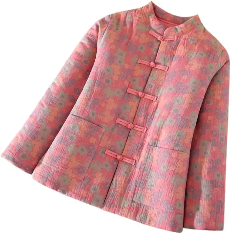 LIXINGHEITANG Chinese-style jacket, quilted cotton-padded coat, jacket for women, winter suit, button cotton top