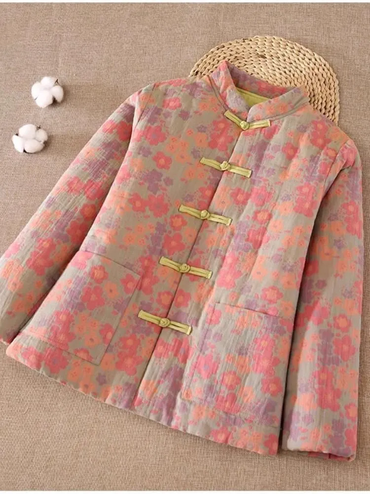 LIXINGHEITANG Chinese-style jacket, quilted cotton-padded coat, jacket for women, winter suit, button cotton top