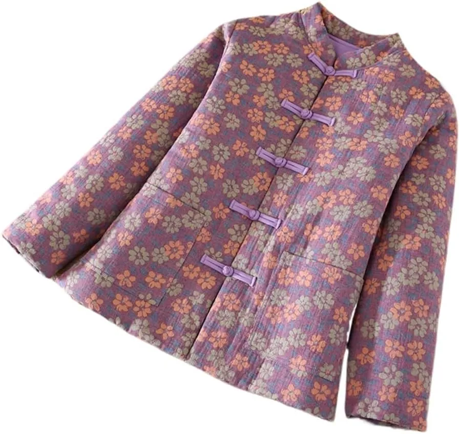 LIXINGHEITANG Chinese-style jacket, quilted cotton-padded coat, jacket for women, winter suit, button cotton top