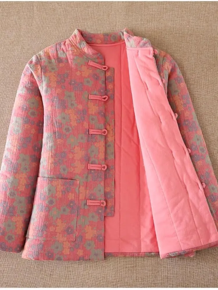 LIXINGHEITANG Chinese-style jacket, quilted cotton-padded coat, jacket for women, winter suit, button cotton top