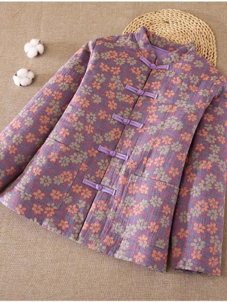 LIXINGHEITANG Chinese-style jacket, quilted cotton-padded coat, jacket for women, winter suit, button cotton top