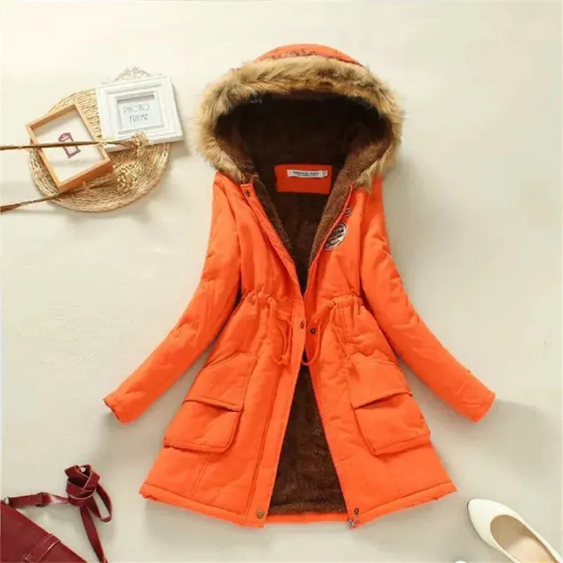 LVSANW Thick Warm Faux Fur Hooded Padded Coat 3XL Casual Slim Jacket Female Spring Autumn Winter Jacket Women Parkas Parka Mujer
