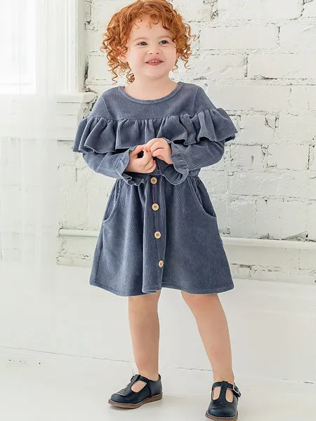 Mabel   Honey Blue Haze Corduroy Dress 2T-8