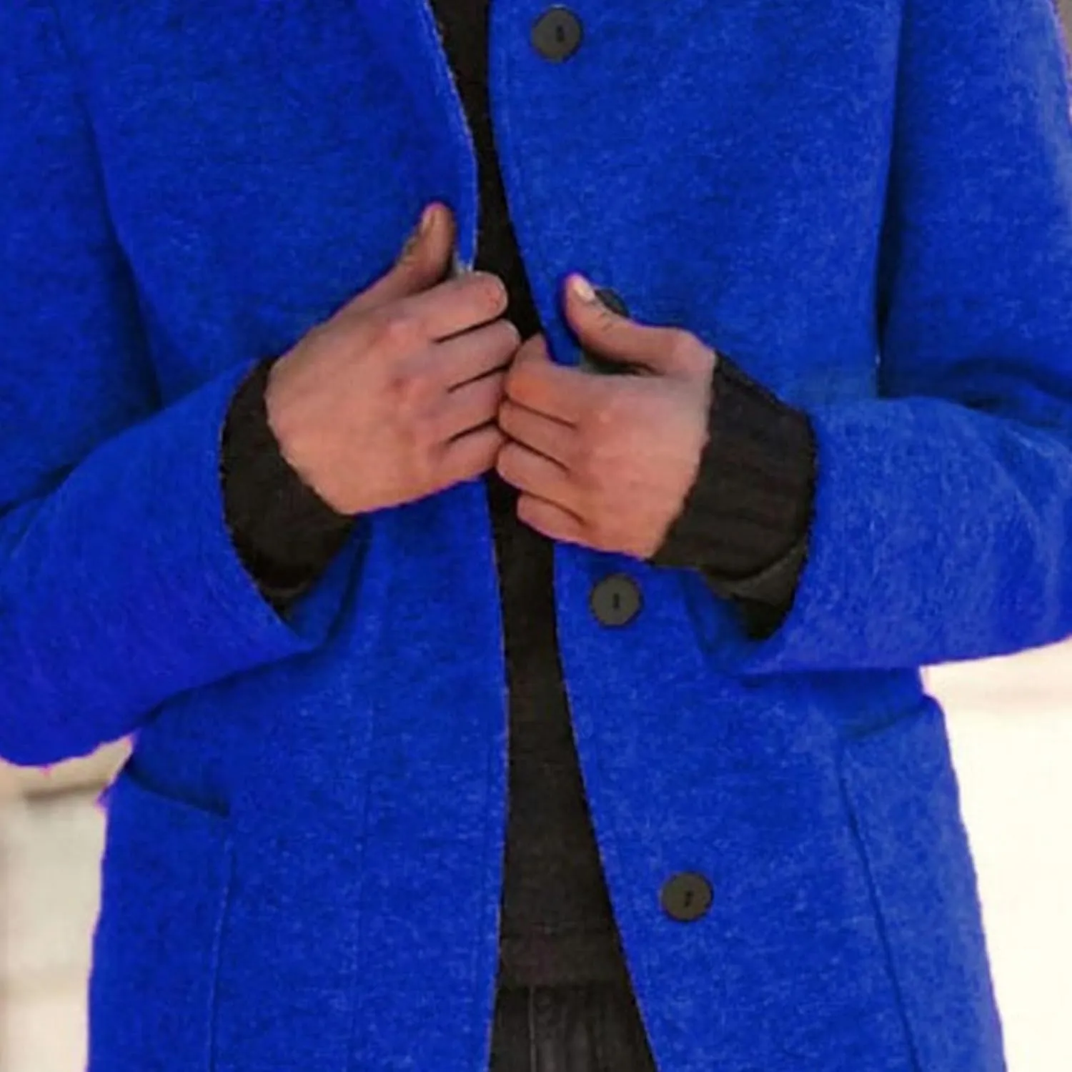 Maiyifu-GJ Womens Elegant Single Breasted Wool Trench Coat Casual Stand Collar Slim Fit Jacket Fall Long Sleeve Cardigan