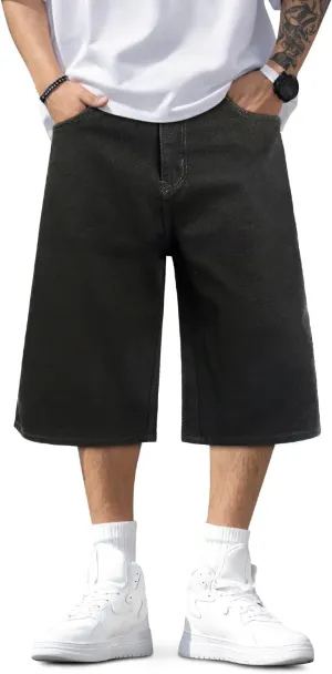 Men Baggy Jorts Y2k Streetwear Loose Fit Hip Hop Skateboard Denim Shorts