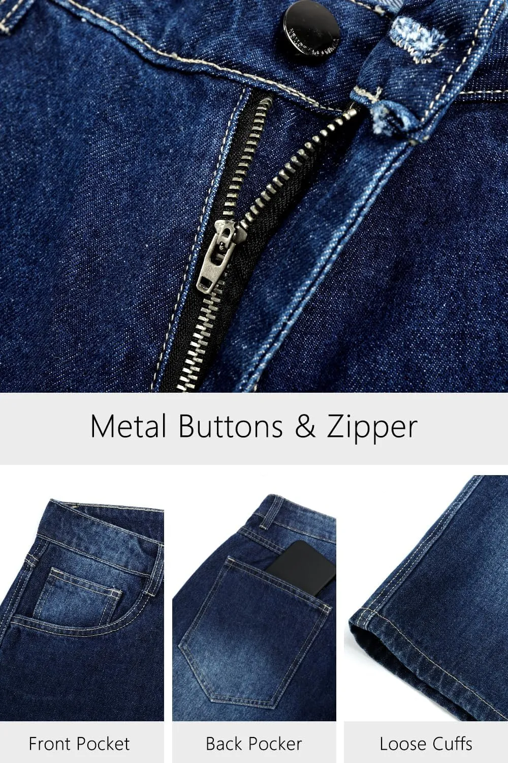 Men Baggy Jorts Y2k Streetwear Loose Fit Hip Hop Skateboard Denim Shorts