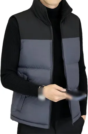 Men Winter Autumn Casual Cotton-Padded Sleeveless Coats Men's Thicken Waistcoat