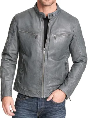 Mens Bikers and Bombers Silver Grey Jackets