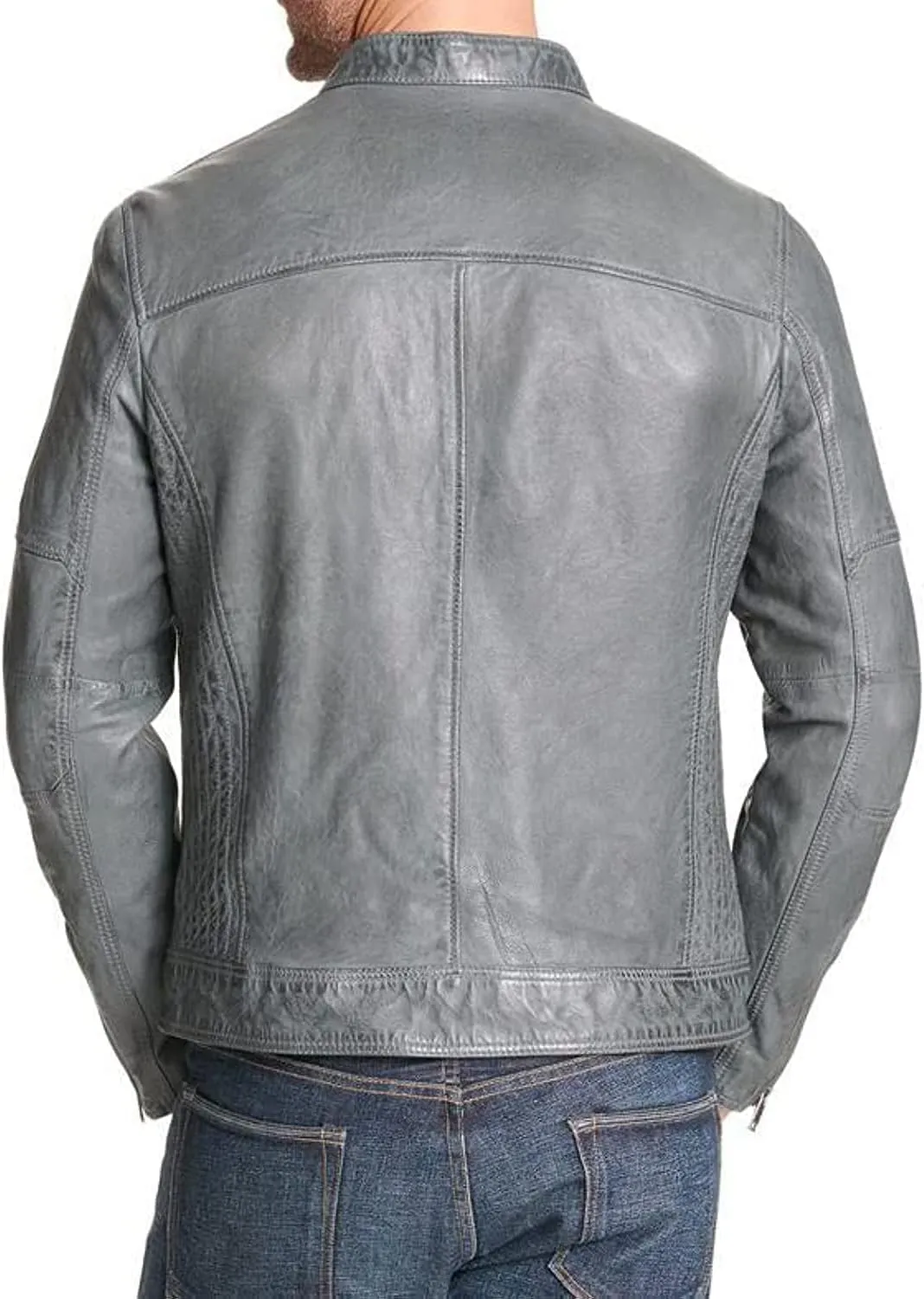 Mens Bikers and Bombers Silver Grey Jackets