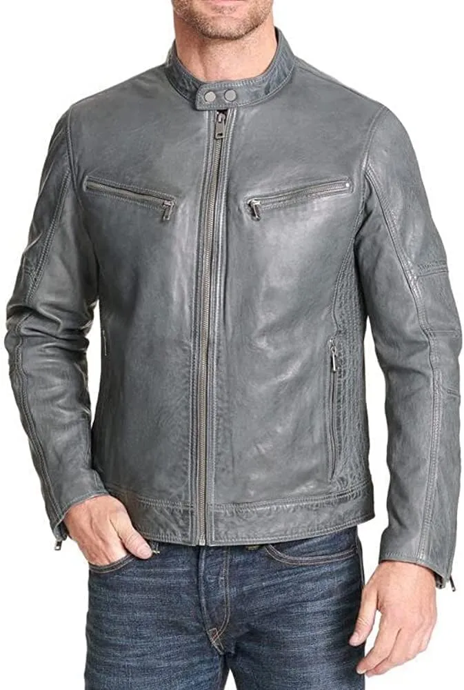Mens Bikers and Bombers Silver Grey Jackets