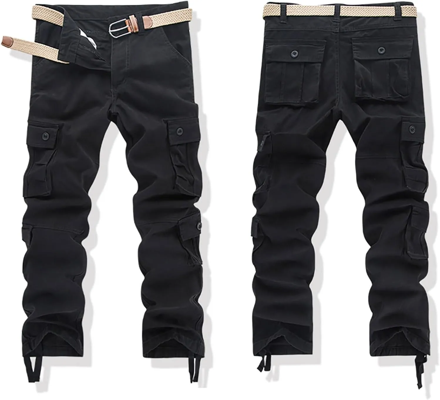 Men's Camo Cargo Pants Trousers Hiking Pants 8 Pocket Plain Comfort Breathable Outdoor Daily Work Pants for Hiking