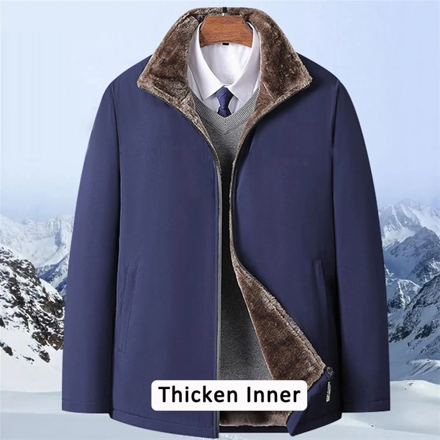 Mens down jacket Windbreaker Winter Jacket Men Coats Cotton Padded Thermal Long Work Coats Jacket Zipper Clothing Man