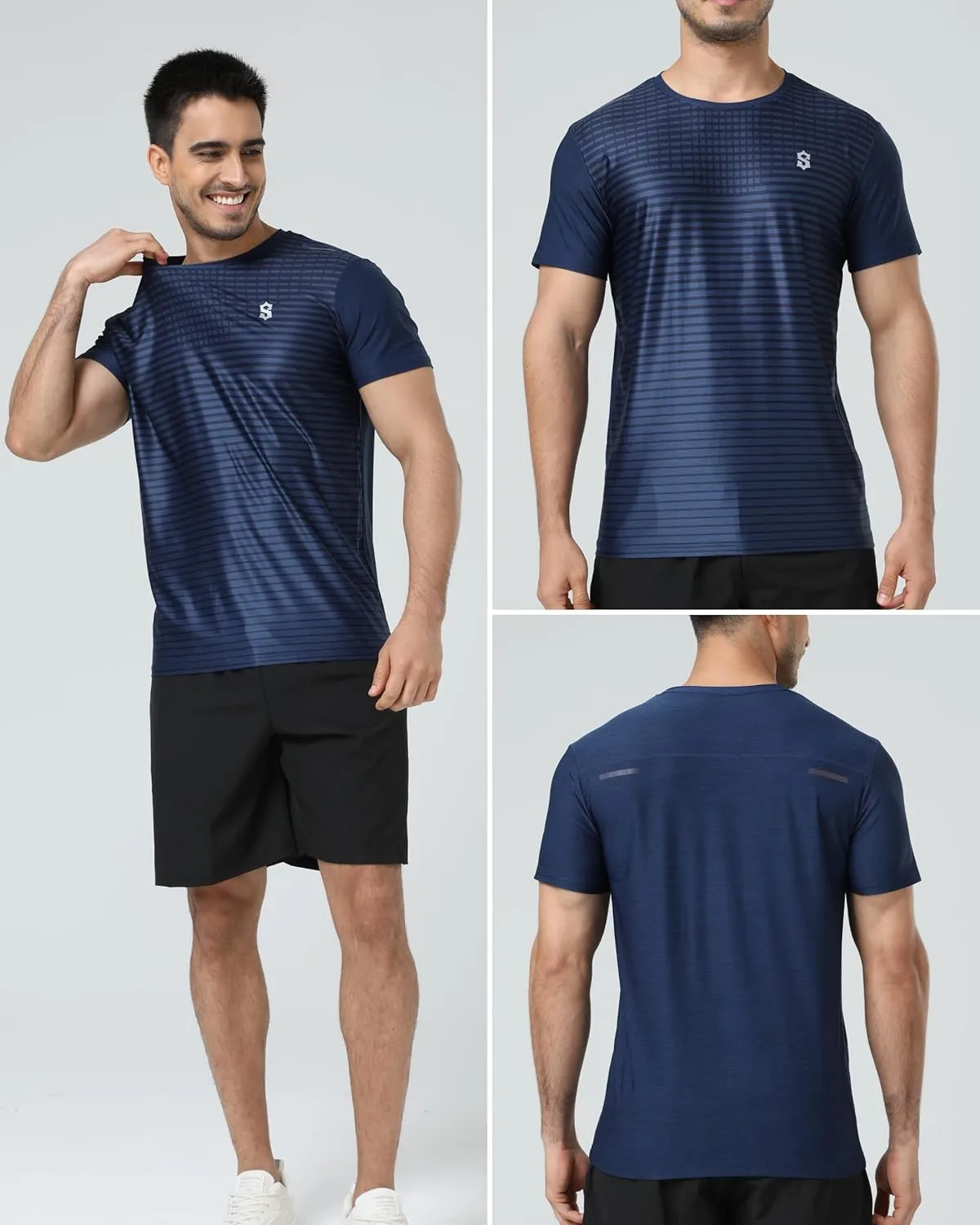 Men's Dry Fit Workout Shirts - Moisture-Wicking, Quick-Dry, 4-Way Stretch Premium Athletic Tees for Running & Sports