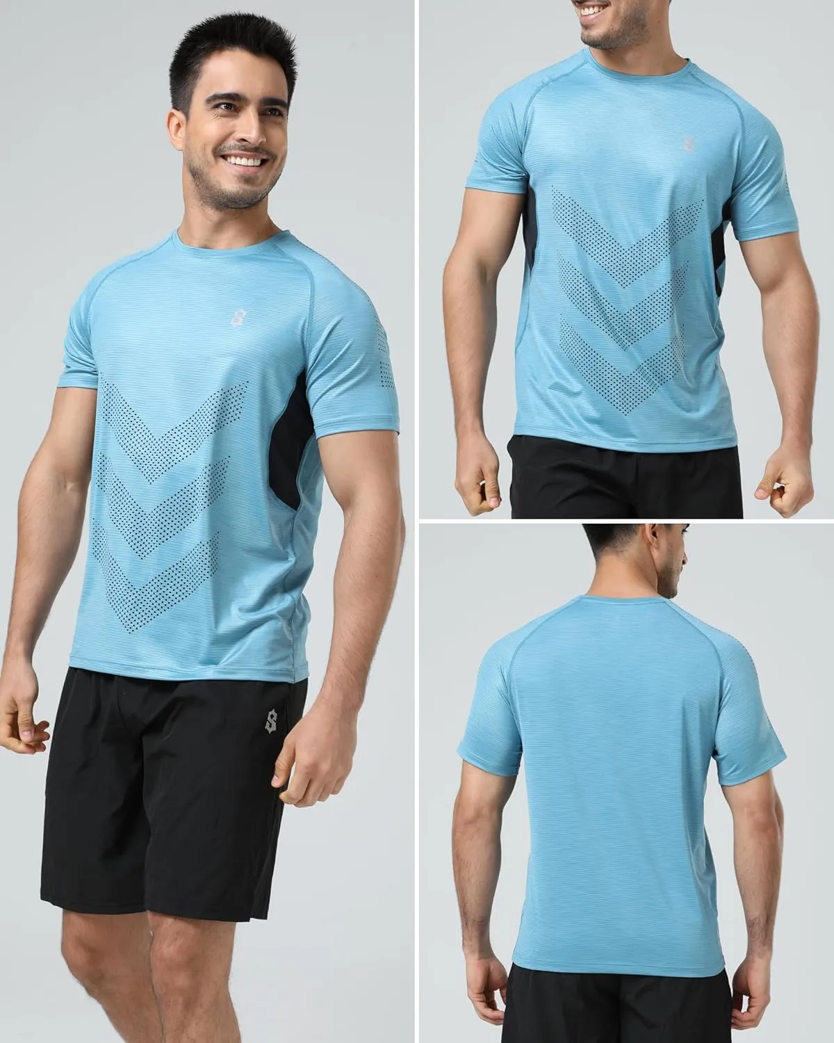 Men's Dry Fit Workout Shirts - Moisture-Wicking, Quick-Dry, 4-Way Stretch Premium Athletic Tees for Running & Sports