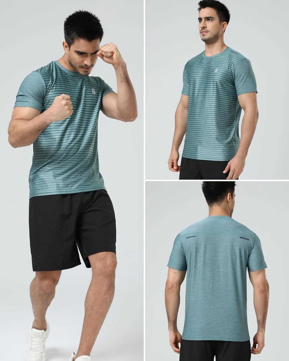 Men's Dry Fit Workout Shirts - Moisture-Wicking, Quick-Dry, 4-Way Stretch Premium Athletic Tees for Running & Sports