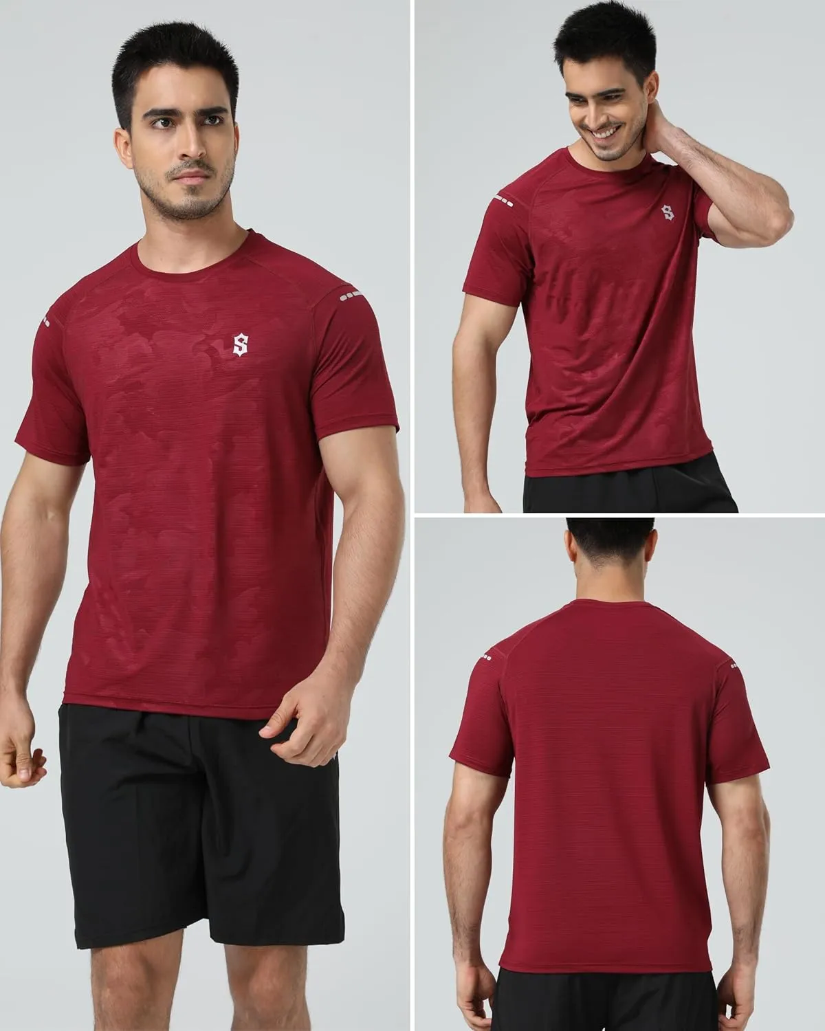 Men's Dry Fit Workout Shirts - Moisture-Wicking, Quick-Dry, 4-Way Stretch Premium Athletic Tees for Running & Sports