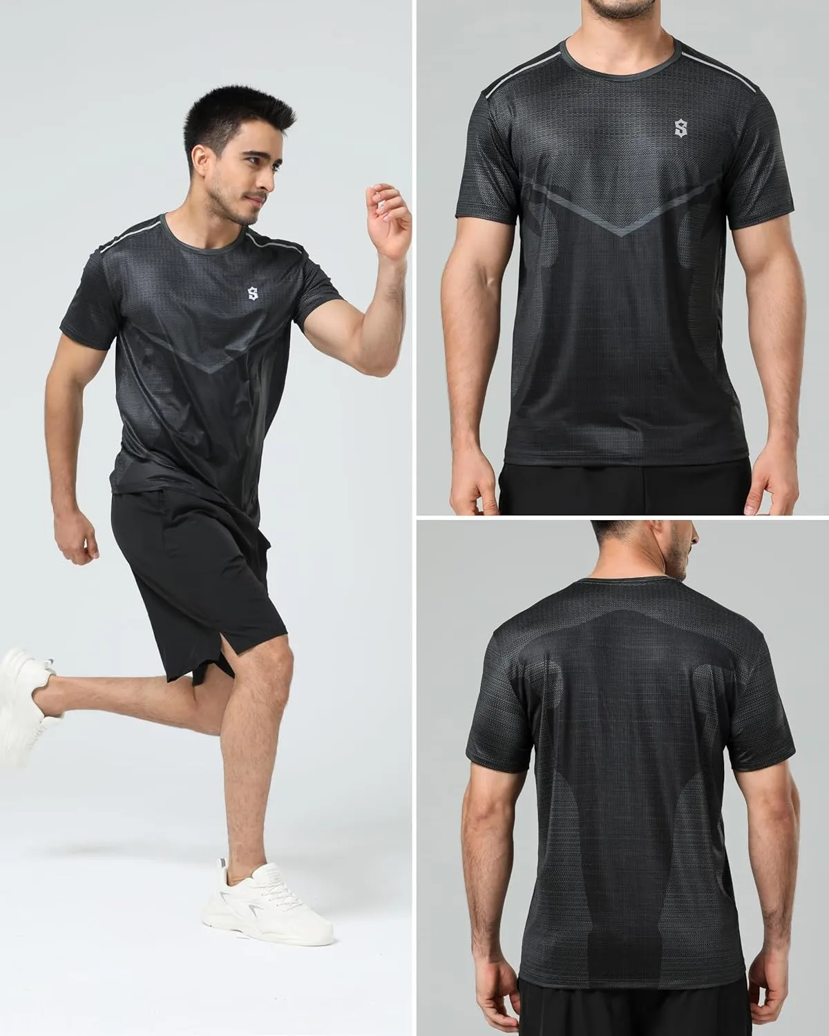 Men's Dry Fit Workout Shirts - Moisture-Wicking, Quick-Dry, 4-Way Stretch Premium Athletic Tees for Running & Sports