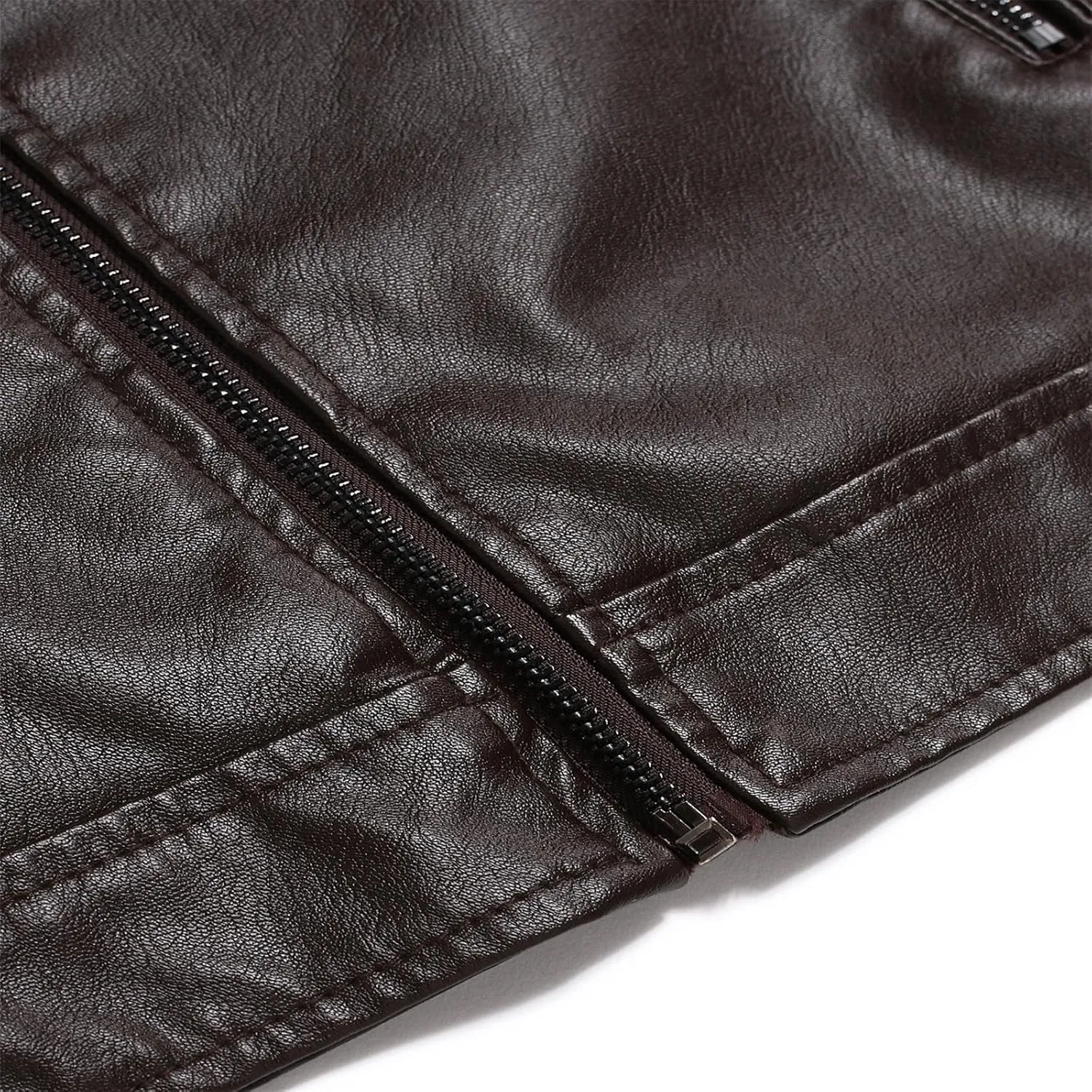 Mens Leather Jacket Motorcycle Black Biker Jackets Vintage Faux Leather Outwear Casual Lightweight
