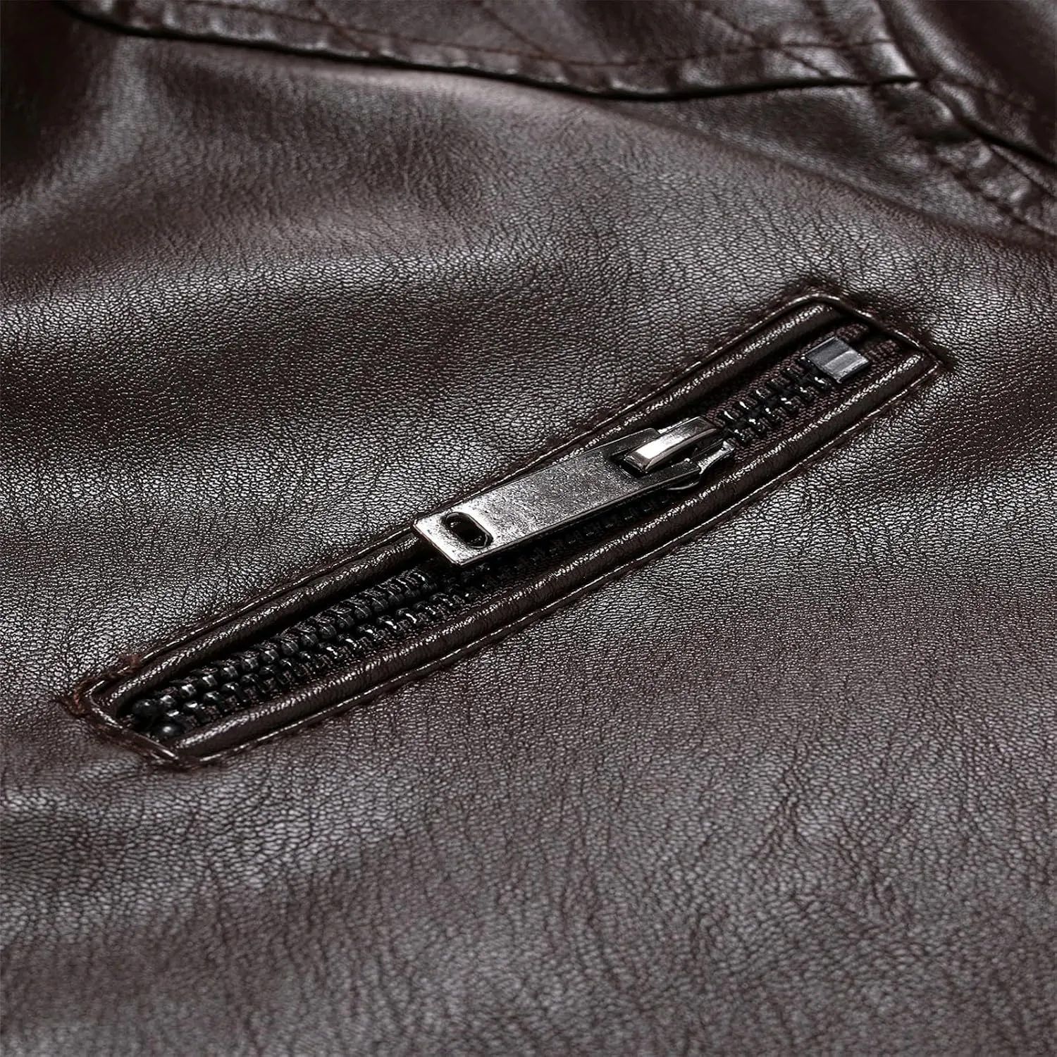 Mens Leather Jacket Motorcycle Black Biker Jackets Vintage Faux Leather Outwear Casual Lightweight