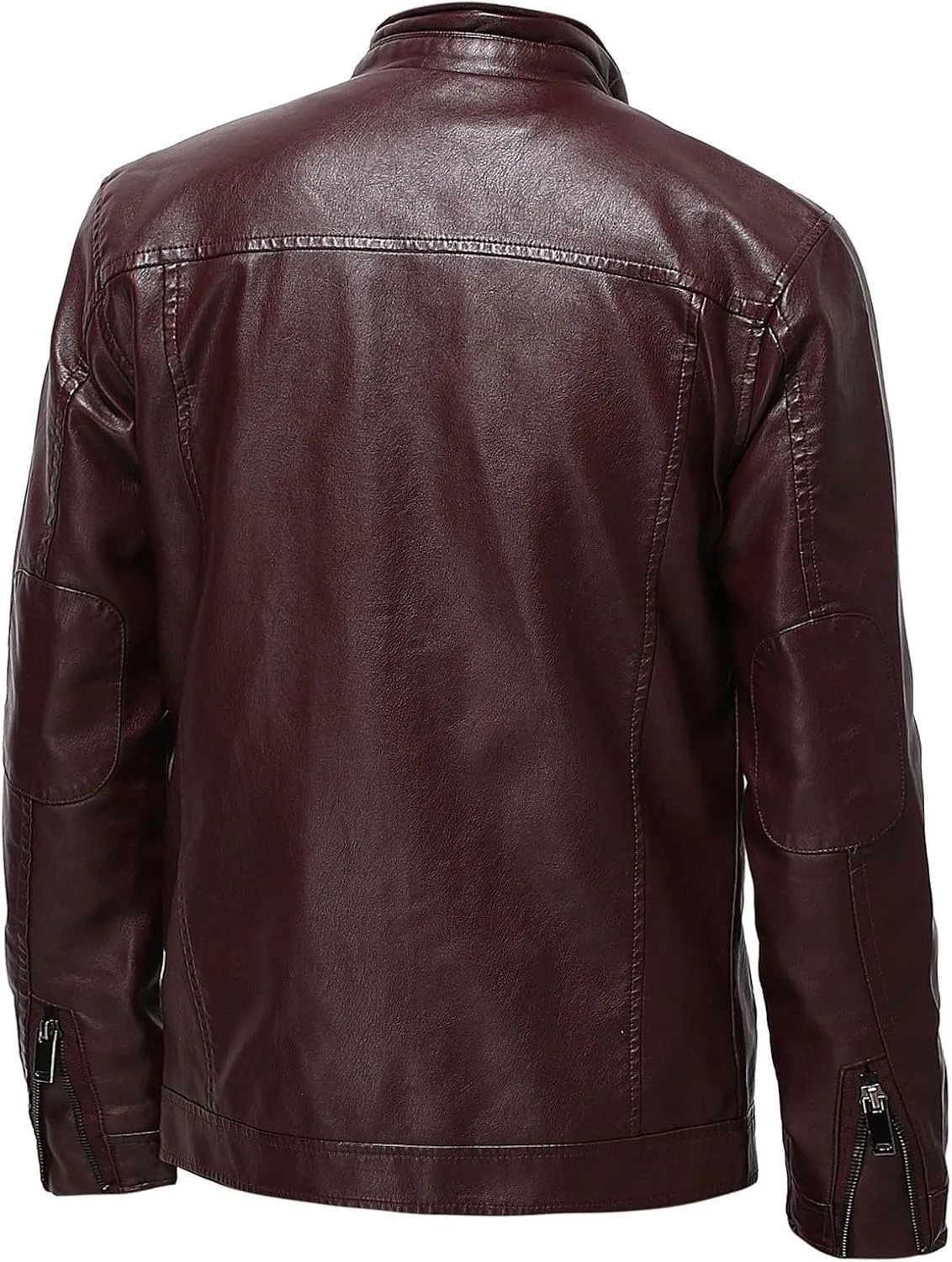 Mens Leather Jacket Motorcycle Black Biker Jackets Vintage Faux Leather Outwear Casual Lightweight