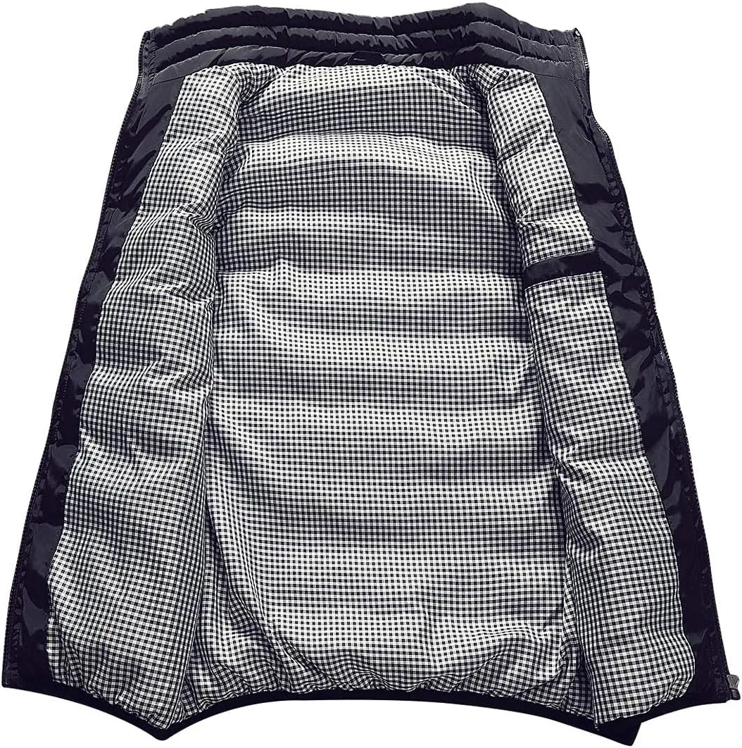 Men's Outdoor Casual Stand Collar Outwear Padded Vest Coats