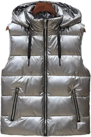 Men's Sleeveless Jackets Autumn Winter Outwear Cotton Padded Hooded Vest Coat Thick Warm Waistcoat