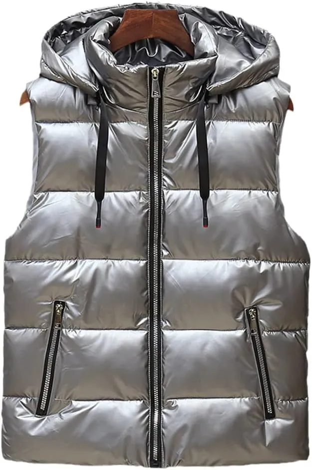 Men's Sleeveless Jackets Autumn Winter Outwear Cotton Padded Hooded Vest Coat Thick Warm Waistcoat