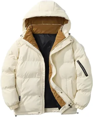 Niiyyjj Winter Warm Thick Puffer Parkas Coat Men Hooded Jackets Mens Casual Cotton Padded Jacket