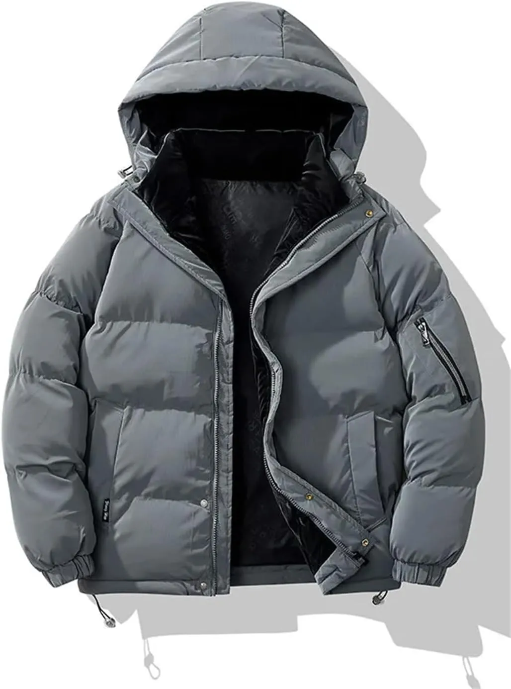 Niiyyjj Winter Warm Thick Puffer Parkas Coat Men Hooded Jackets Mens Casual Cotton Padded Jacket