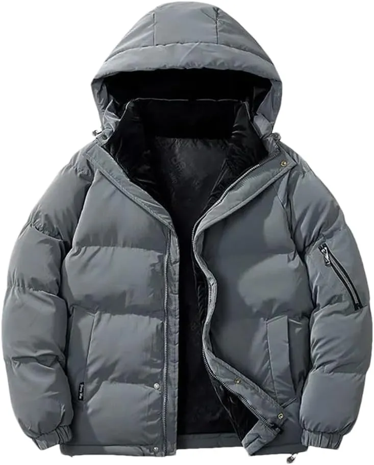 Niiyyjj Winter Warm Thick Puffer Parkas Coat Men Hooded Jackets Mens Casual Cotton Padded Jacket